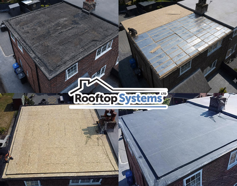 Commercial Flat Rubber Roof Replacement