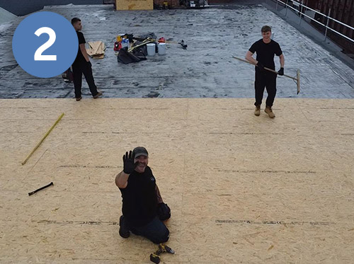 Flat Roofing Installation - Stage 2 - Insulate and Re-board roof