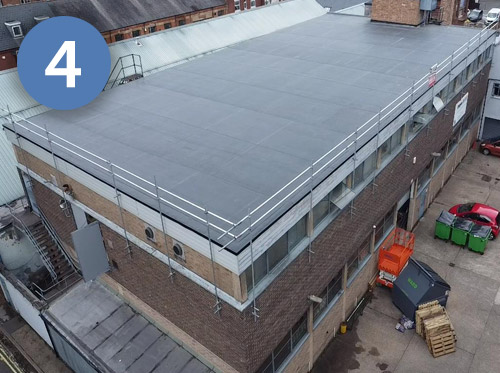 Flat Roofing Installation - Stage 4 - Fitting of Rubber roof membrane