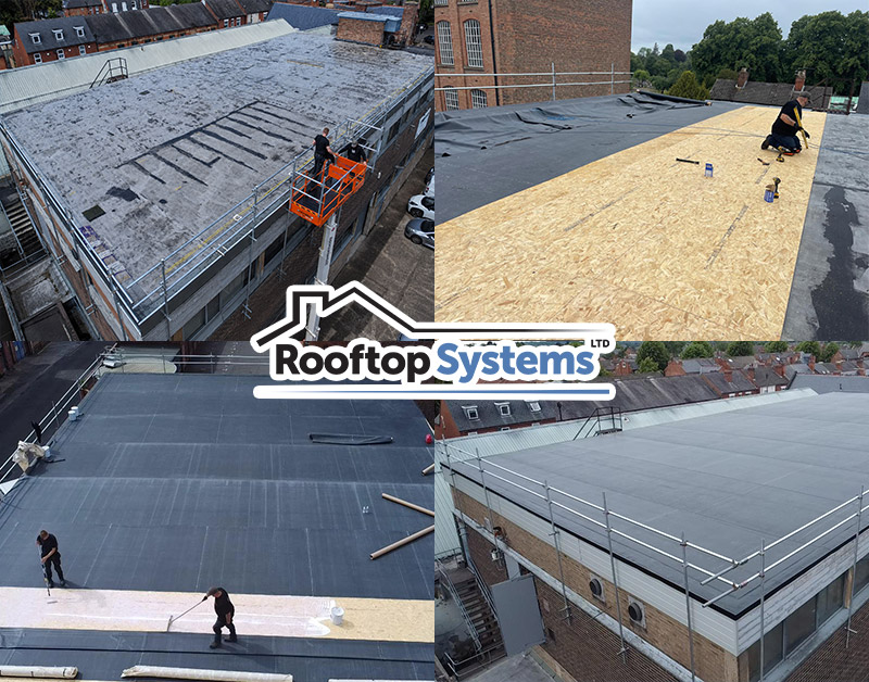 Recent industrial flat roof installation