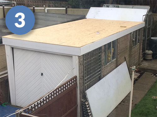 Flat Roofing Installation - Stage 3 - Apply adhesive to OSB